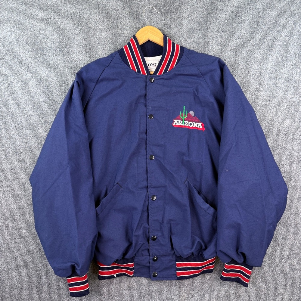 Vintage 80s University of Arizona Bomber Jacket Mens XL UofA DeLong Made in USA